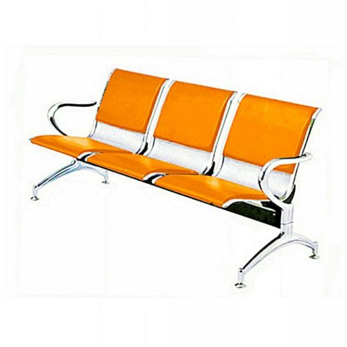 3-Seater Leather padded Reception Airport waiting office chair
