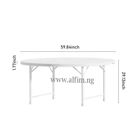 5ft Round Plastic Foldable Banquet Table, How Big Is A Standard Round Banquet Table
