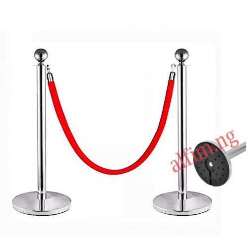 Source One Deluxe Crowd Control Stanchion Ropes Multiple Colors Available 1 Pack, Gold Stanchion Set 